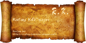Rafay Kászon névjegykártya